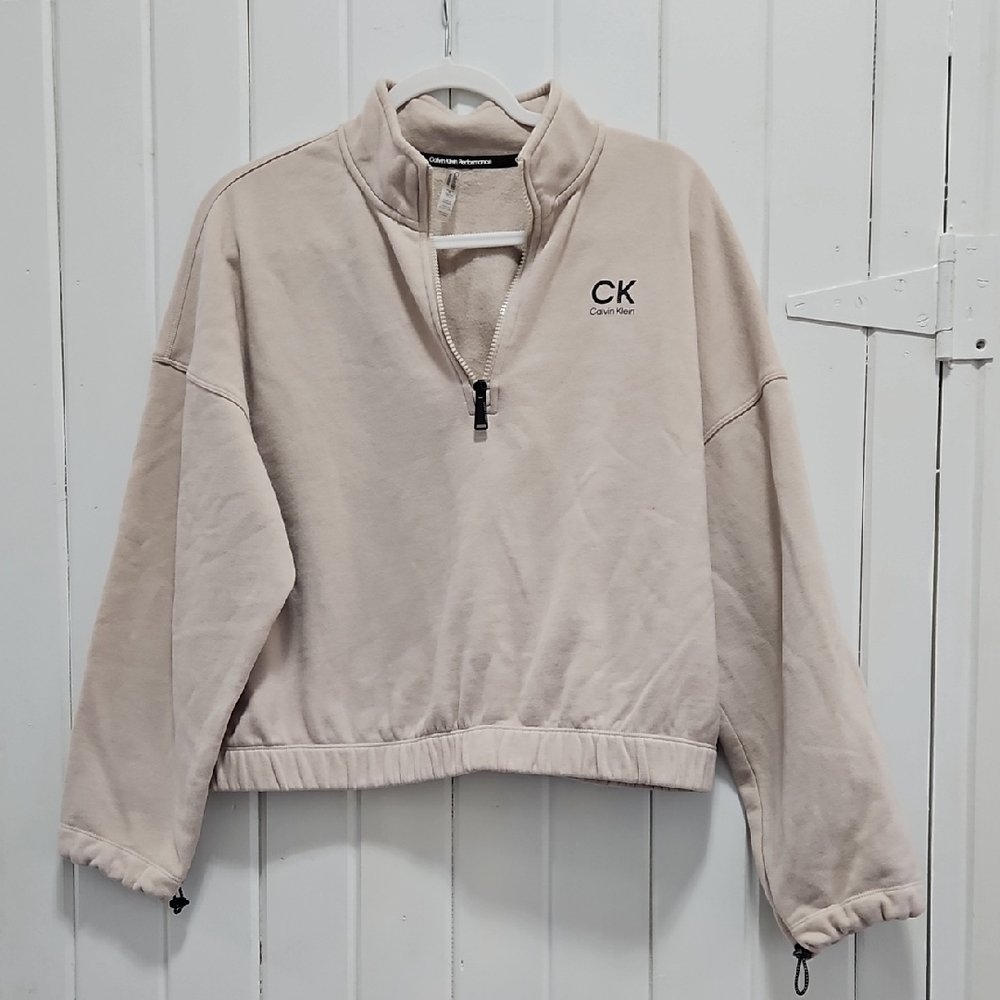 Calvin Klein Light Tan Quarter-Zip Pullover